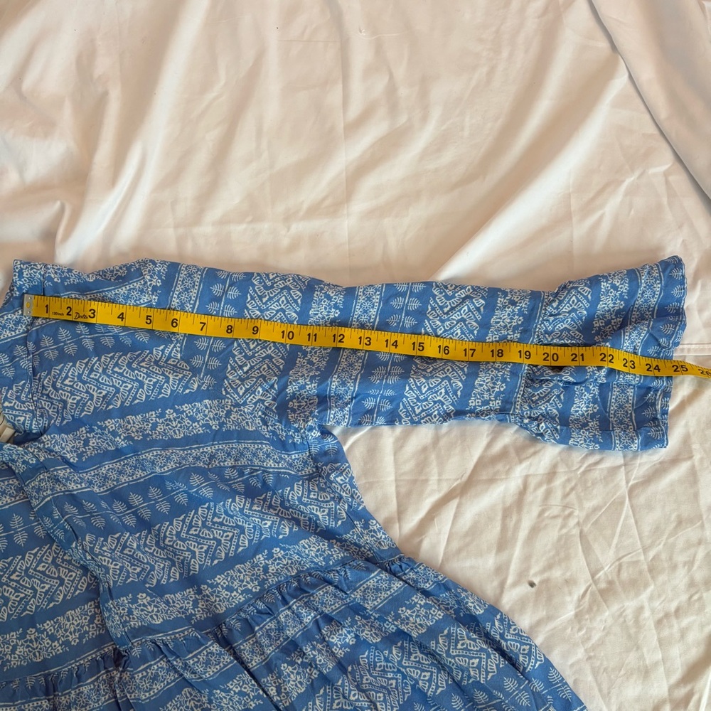 Destination 365 Blue and White Patterned Women's Peasant Tunic Beach Dress Sz XL - Picture 5 of 6